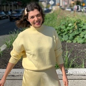 & other stories yellow knit sweater